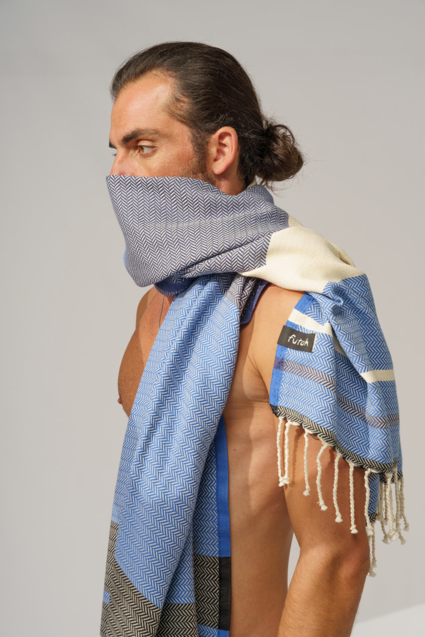 Futah - Papua Bleu Serviette de Plage (5)