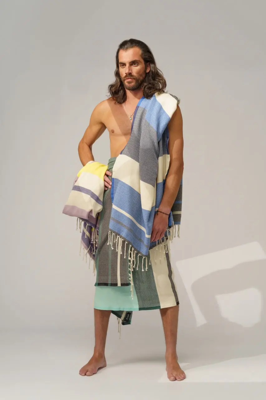 Futah - Papua Bleu Serviette de Plage (6)