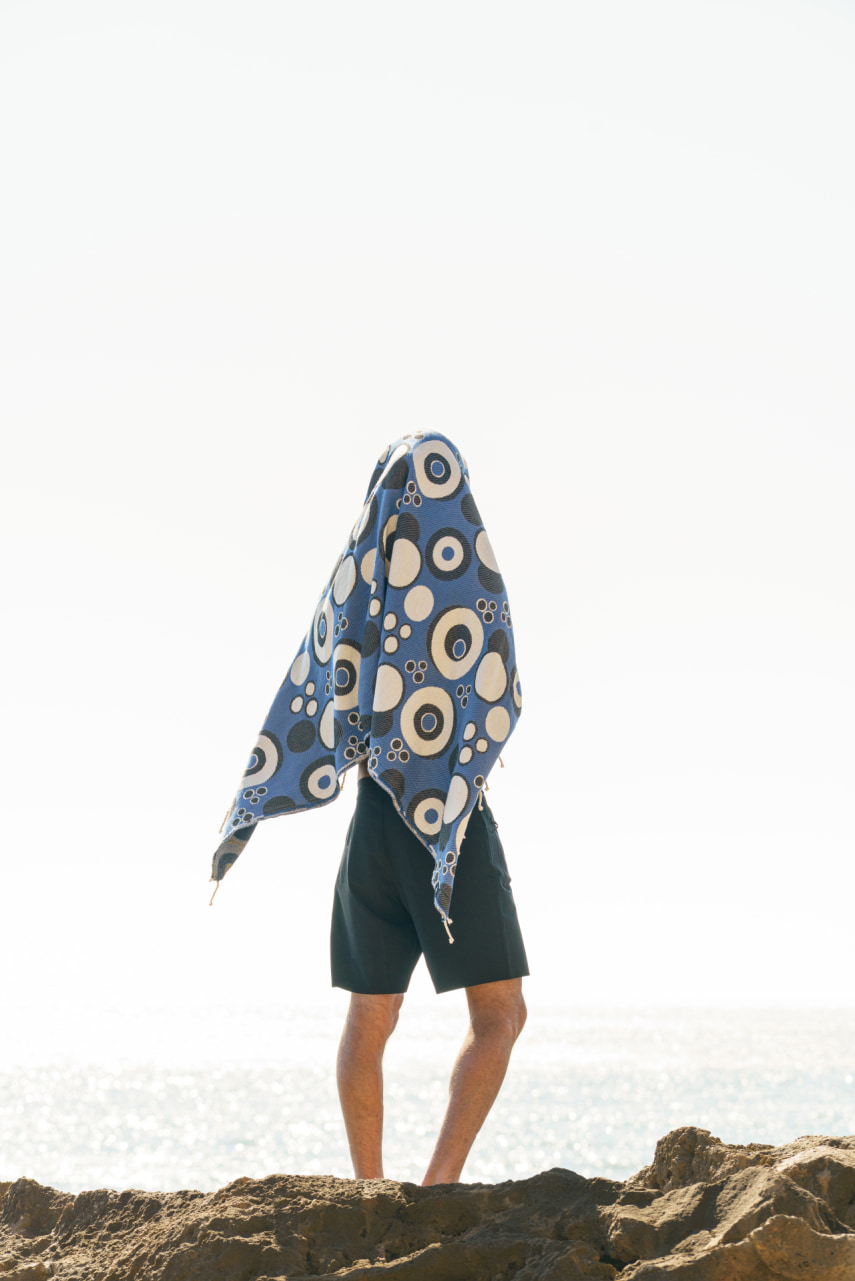 Futah - Vortex Bleu et Noire Serviette de Plage (5)