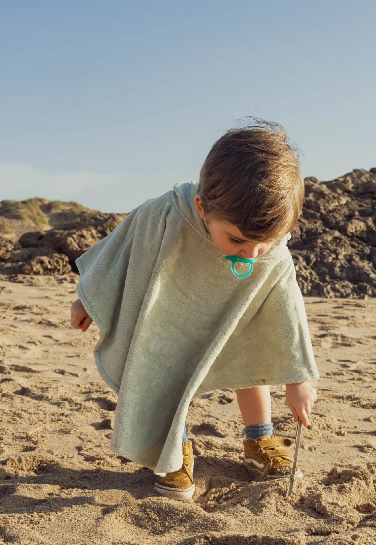Futah - Ericeira Vert Poncho Épongé Baby (2)