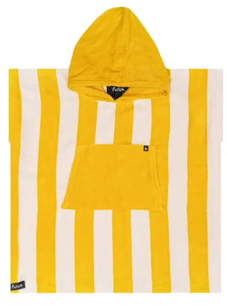 Bedu Jaune Moutarde Poncho Épongé Enfant (2)