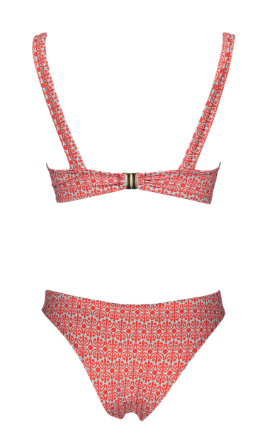 Flora Verde Aquatico & Coral Bikini Bralette (2)