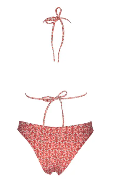 Flora Verde Aquatico & Coral Bikini Triângulo (2)