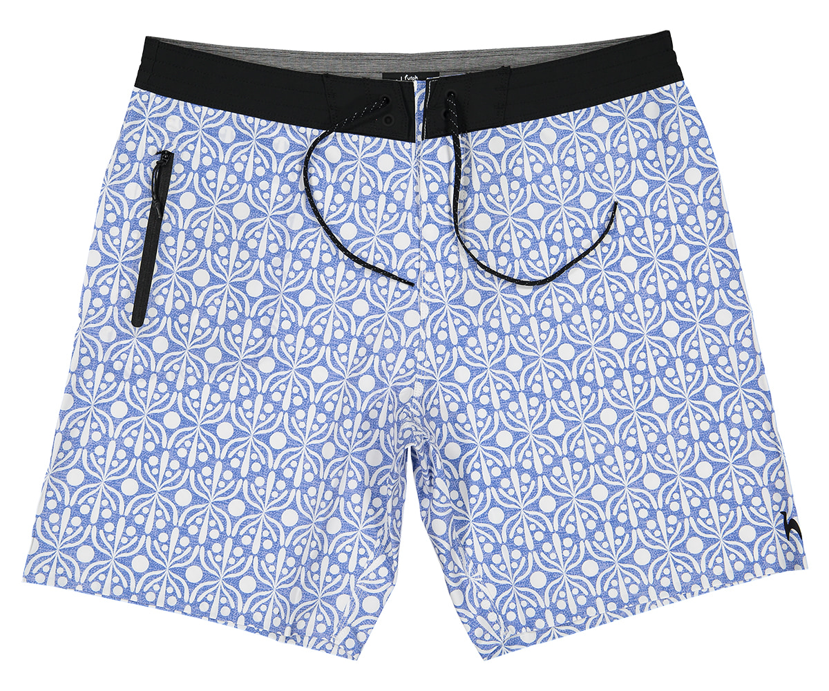 Futah - Short de Baño Azul & Blanco Flora (4)