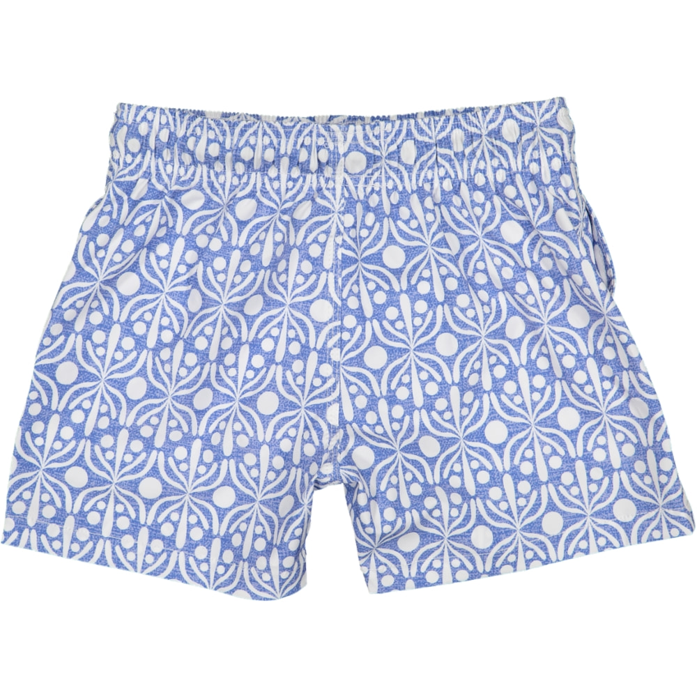 Futah - Short de Baño Niño Azul & Blanco Flora (3)