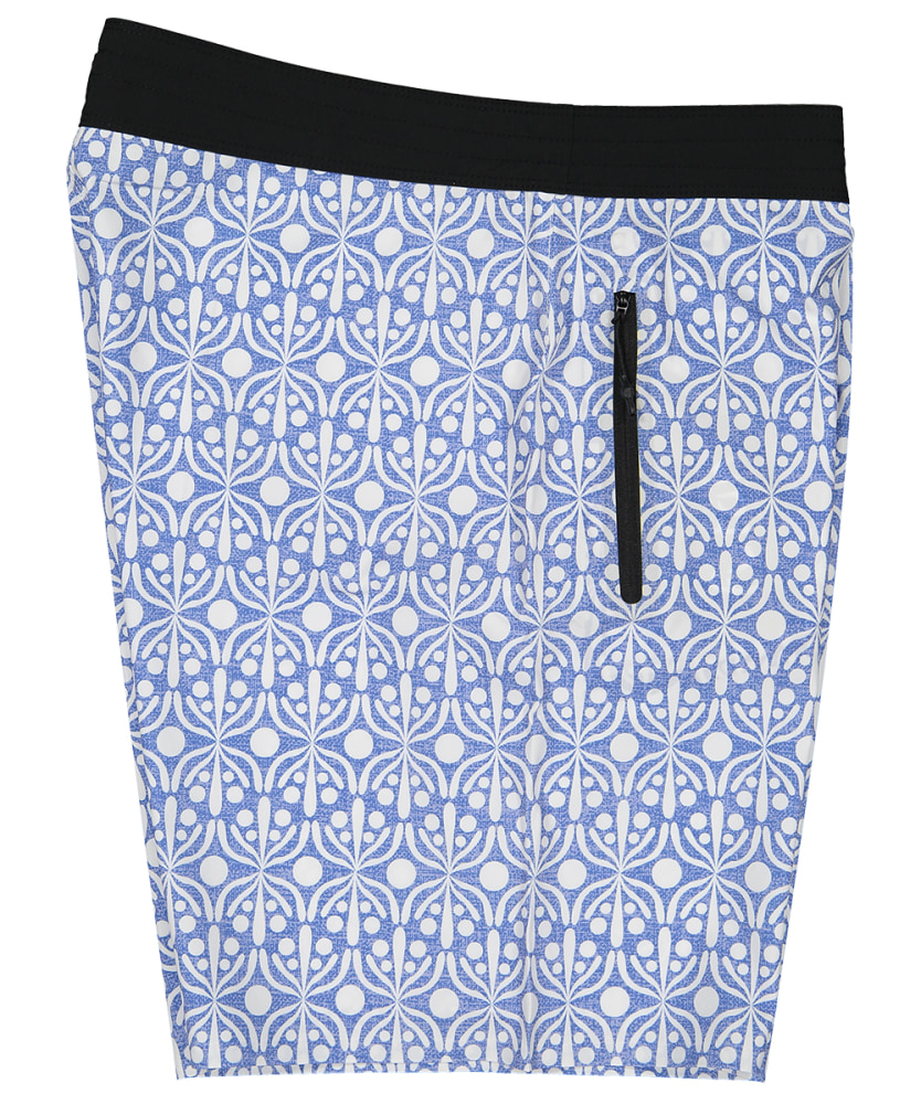 Futah - Short de Baño Azul & Blanco Flora (6)