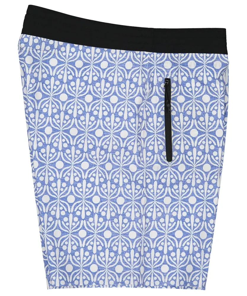 Futah - Short de Bain Bleu & Blanc Flora (6)