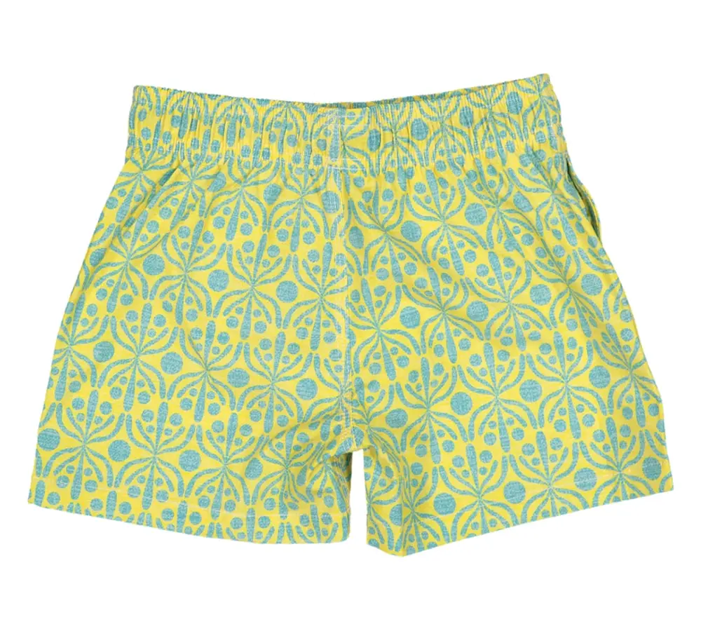 Futah - Short de Baño Niño Amarillo & Agua Flora (2)