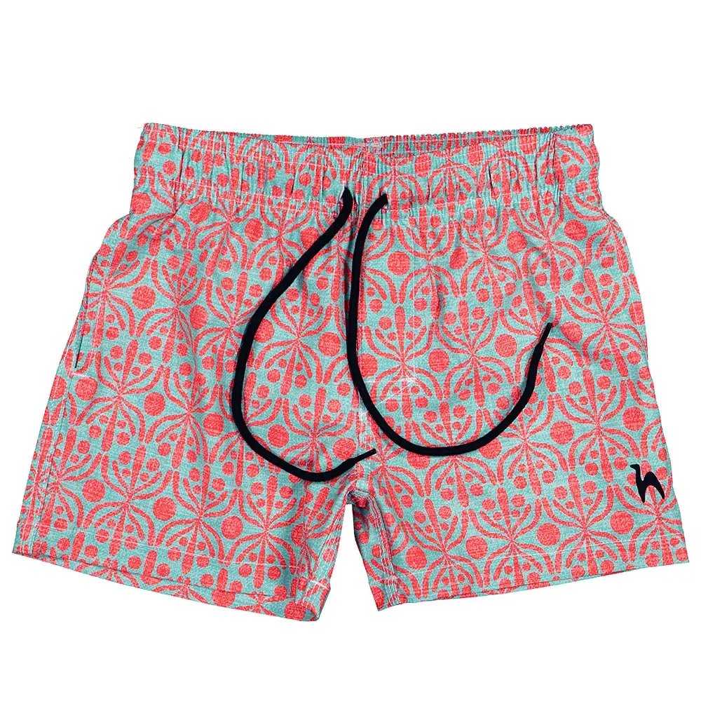 Futah - Short de Bain Enfant Aquatique & Rouge Flora (4)