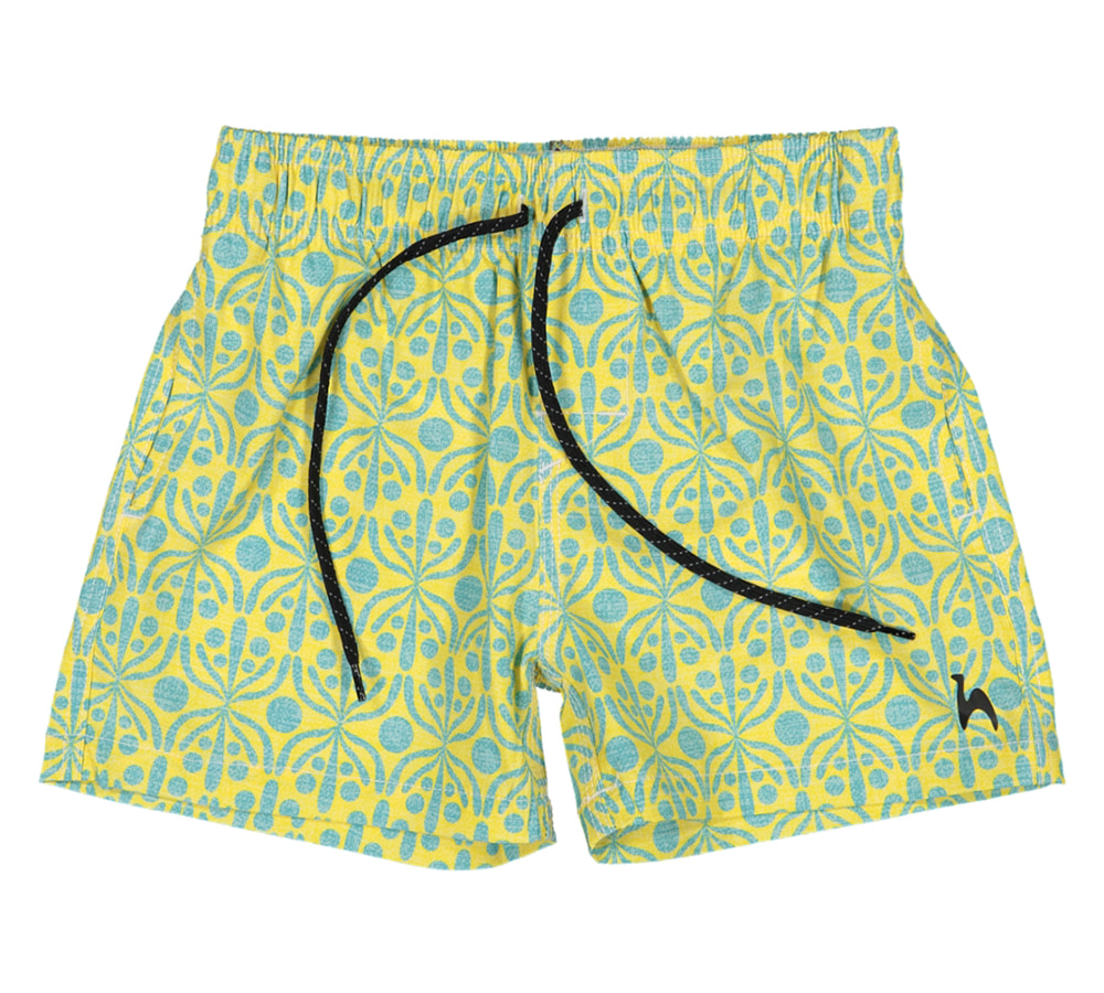 Futah - Short de Baño Niño Amarillo & Agua Flora (1)