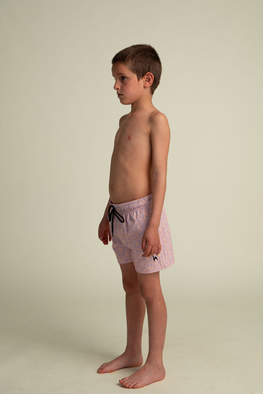 Futah - Short de Baño Niño Moca & Violeta Flora (2)