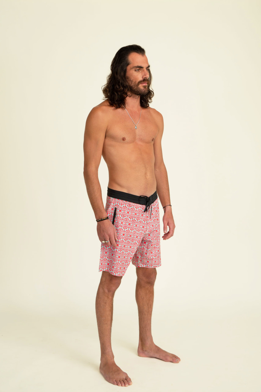 Futah - Short de Bain Aquatique & Rouge Flora (2)