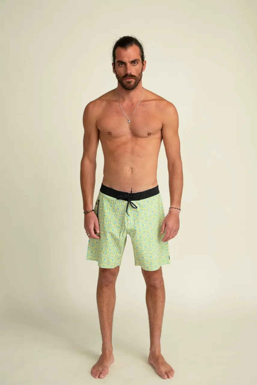 Futah - Flora Yellow & Water Boardshorts (1)