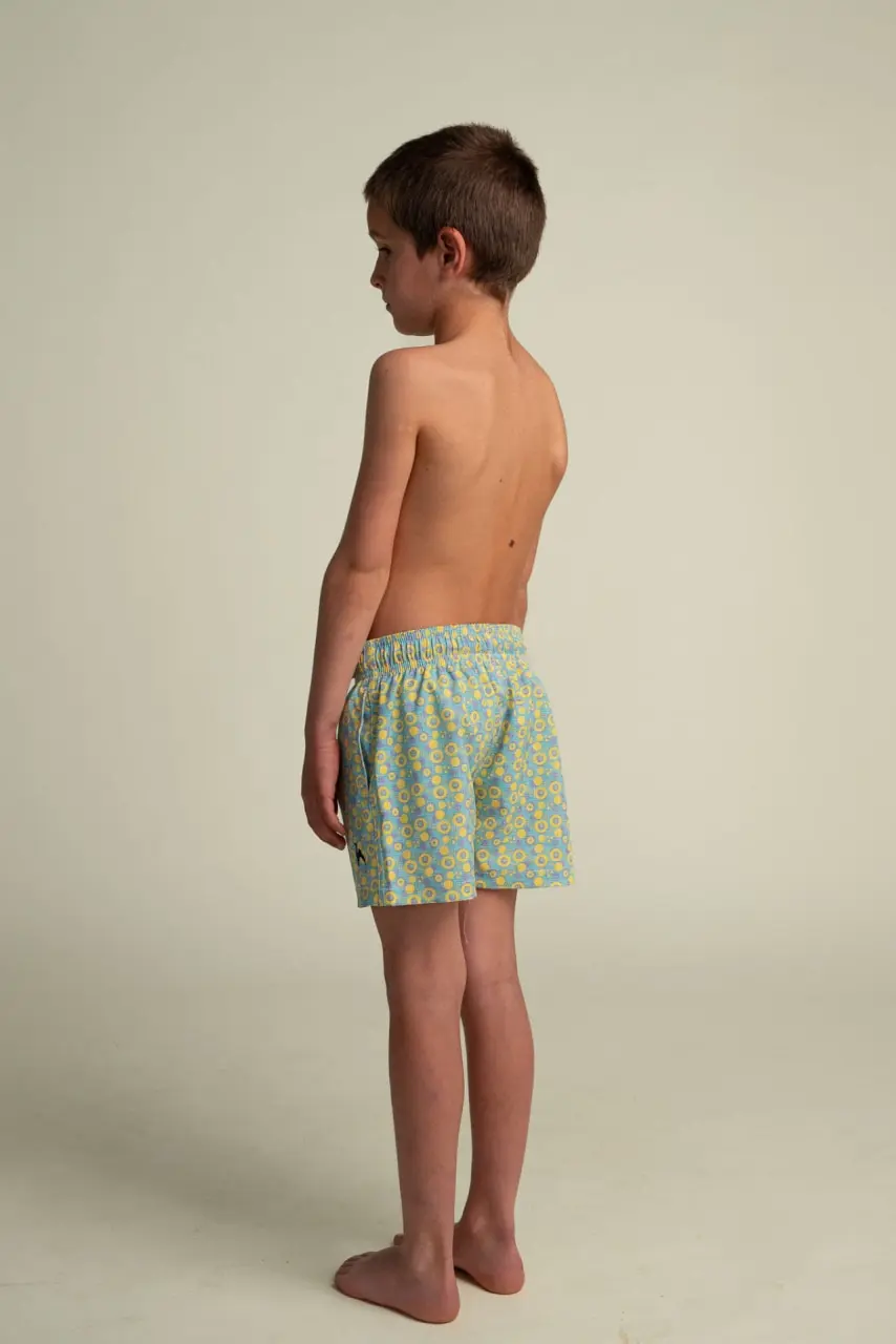 Futah - Short de Bain Enfant Jaune & Eau Vortex (2)