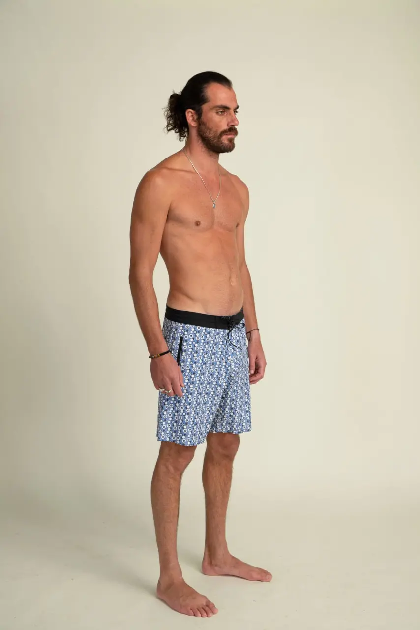 Futah - Short de Bain Bleu & Blanc Vortex (2)