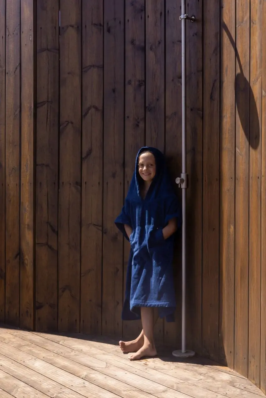 Futah - Ericeira Azul  Poncho de Rizo Niños (2)