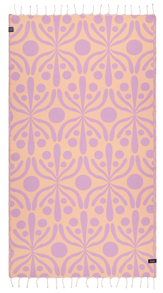 Futah - Flora Moka et Violet Serviette de Plage (2)