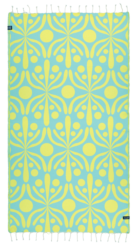 Futah - Flora Jaune et Eau Serviette de Plage (2)