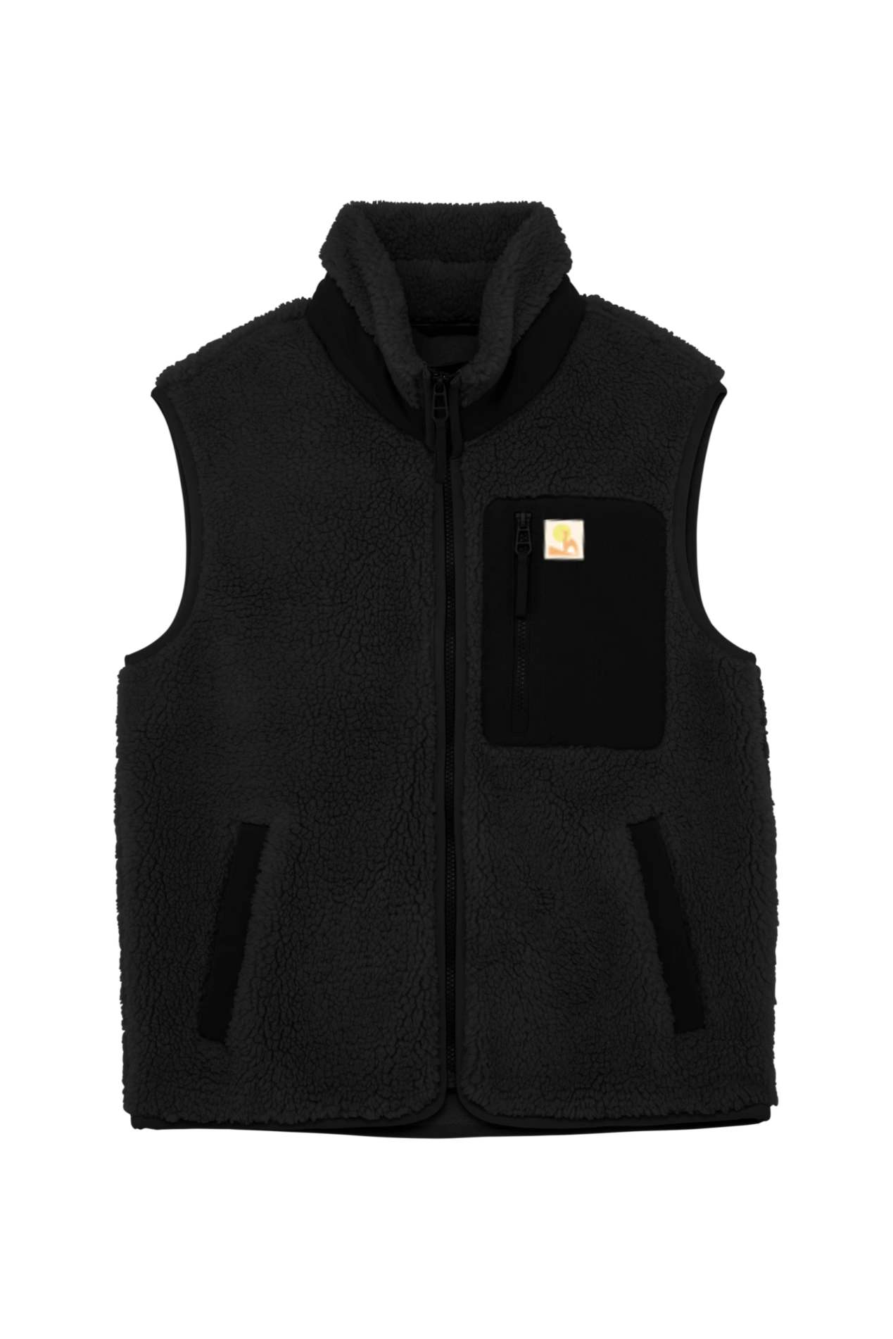 Futah - Gilet Sherpa Noir (1)