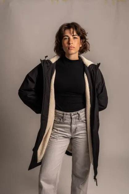 Parka Impermeable de Invierno Negro (2)