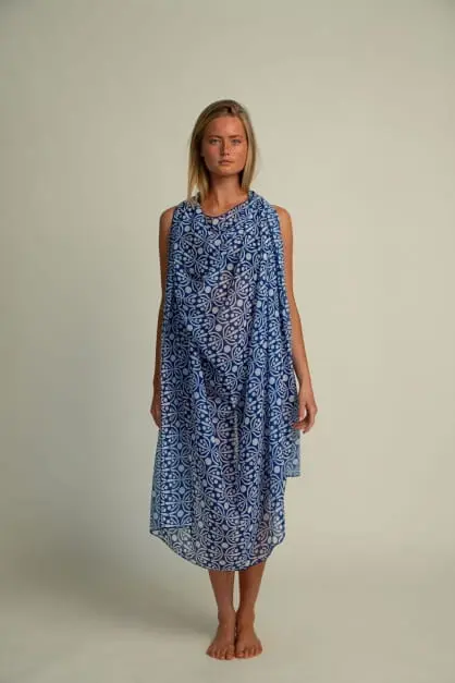 Futah Pareo Azul & Blanco